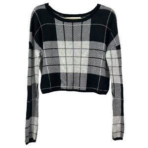 Gypsy Warrior Women’s Long Sleeve Plaid‎ Cropped Sweater  Sz XS/S
